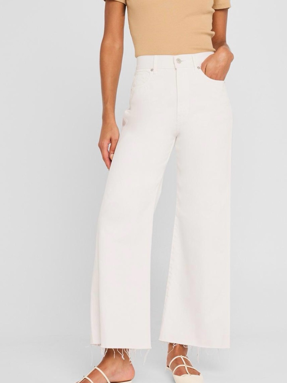 Veronica Beard White Wide-Leg Jeans